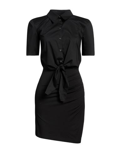 Patrizia Pepe Woman Mini Dress Black Size 3 Viscose, Elastane, Cotton, Polyamide In Multi