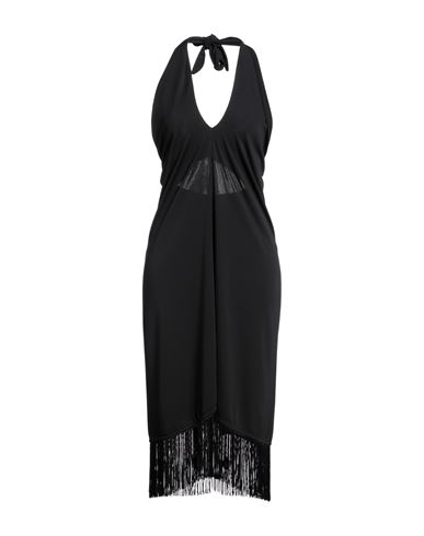 Merci .., Woman Midi Dress Black Size 8 Polyester, Viscose, Elastane