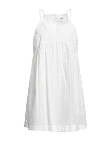Solotre Woman Mini Dress White Size 6 Cotton