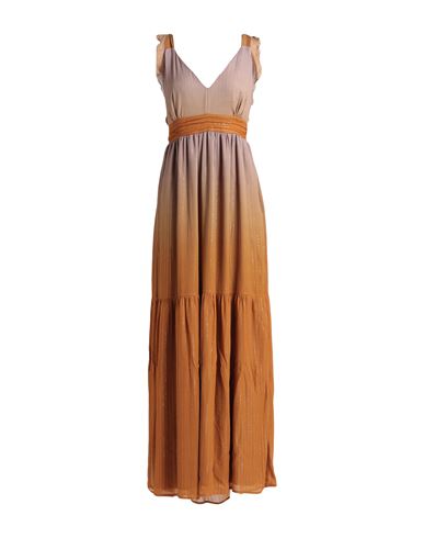 Shop Dixie Woman Maxi Dress Brown Size M Viscose, Polyamide