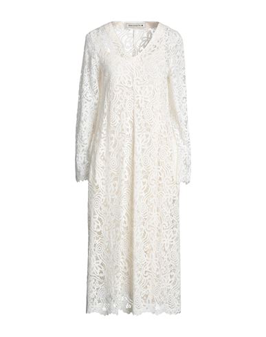 Shirtaporter Woman Midi Dress Off White Size 8 Cotton, Viscose, Polyamide