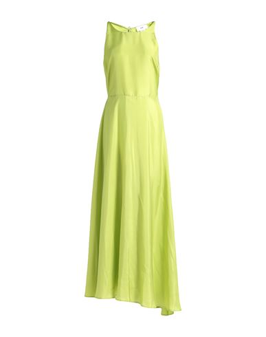 Shop Solotre Woman Maxi Dress Acid Green Size 6 Silk