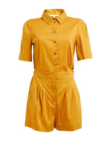 Shop Patrizia Pepe Woman Jumpsuit Mustard Size 10 Cotton, Polyamide, Elastane In Yellow