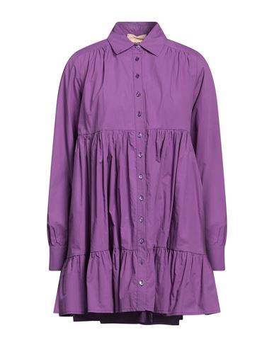 Aniye By Woman Mini Dress Purple Size 4 Cotton