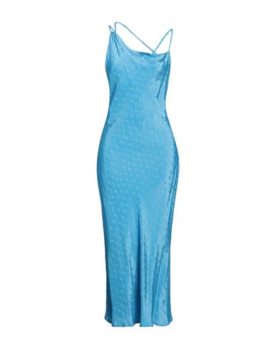 Shop Frnch Woman Maxi Dress Azure Size L Viscose In Blue
