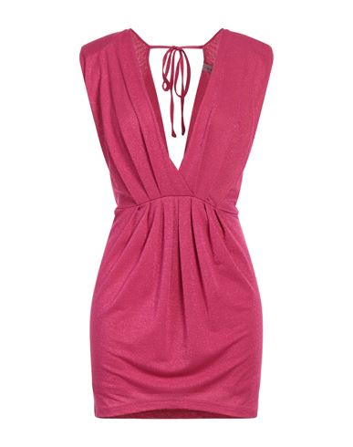 Zahjr Woman Mini Dress Fuchsia Size S Viscose, Nylon, Polyamide, Elastane In Pink