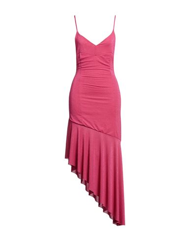 Zahjr Woman Midi Dress Fuchsia Size S Viscose, Nylon, Polyamide, Elastane In Pink