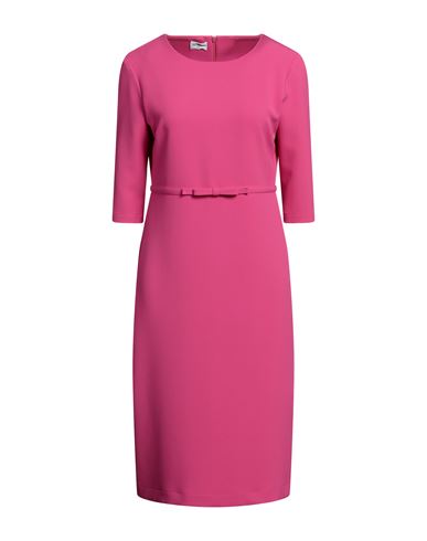 Rue Du Bac Woman Midi Dress Fuchsia Size 6 Polyester, Elastane In Pink
