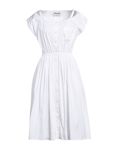 Miu Miu Woman Midi Dress White Size 6 Cotton