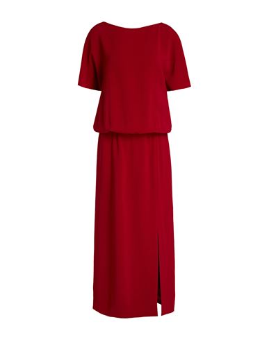 Shop Valentino Garavani Woman Maxi Dress Burgundy Size 10 Acetate, Viscose In Red