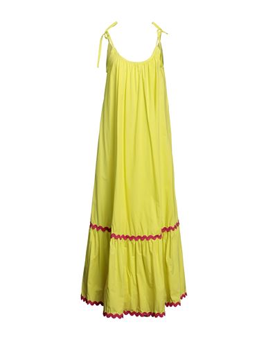 Gina Gorgeous Woman Maxi Dress Acid Green Size 4 Cotton, Polyester