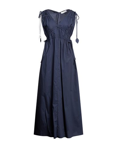 Shop Skills & Genes Woman Maxi Dress Midnight Blue Size 4 Cotton