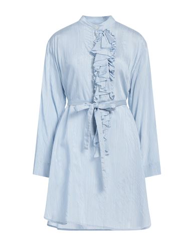 Douuod Woman Mini Dress Light Blue Size 8 Viscose, Silk