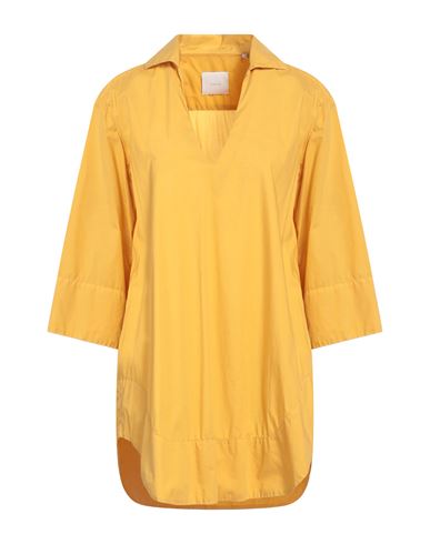 Xacus Woman Mini Dress Ocher Size 8 Cotton In Yellow