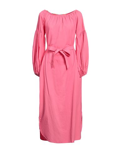 Bazar Deluxe Woman Midi Dress Fuchsia Size 10 Cotton In Pink