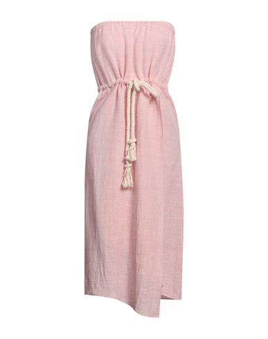 Lisa Marie Fernandez Woman Midi Dress Pink Size 3 Linen, Cotton, Polyamide, Polycotton, Polyester