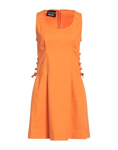 Boutique Moschino Woman Mini Dress Orange Size 8 Cotton, Elastane