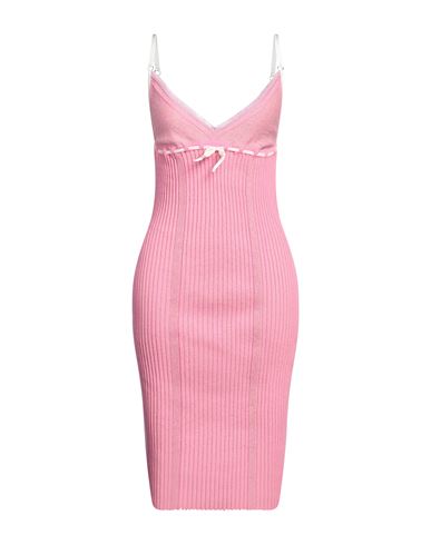 Shop Cormio Woman Midi Dress Pink Size 4 Cotton, Viscose, Polyamide, Metal