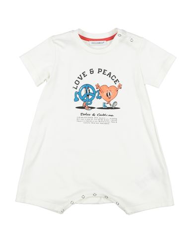 Shop Dolce & Gabbana Newborn Boy Baby Jumpsuits & Overalls Ivory Size 0 Cotton In White