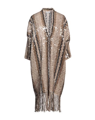 Brunello Cucinelli Woman Cardigan Camel Size M Jute, Cotton, Polyamide, Polyester In Beige
