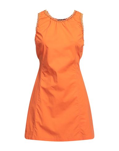 Shop Boutique Moschino Woman Mini Dress Orange Size 8 Cotton, Elastane