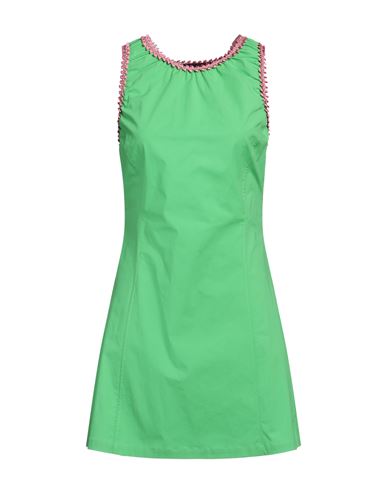 Boutique Moschino Woman Mini Dress Light Green Size 10 Cotton, Elastane