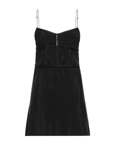 Shop Palm Angels Woman Mini Dress Black Size 8 Cupro, Metal