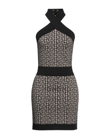 Balmain Woman Mini Dress Black Size 4 Wool, Viscose, Polyamide, Elastane
