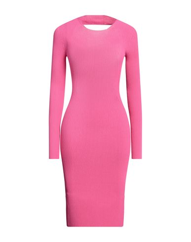 Shop Laneus Woman Mini Dress Fuchsia Size 6 Viscose, Polyester In Pink