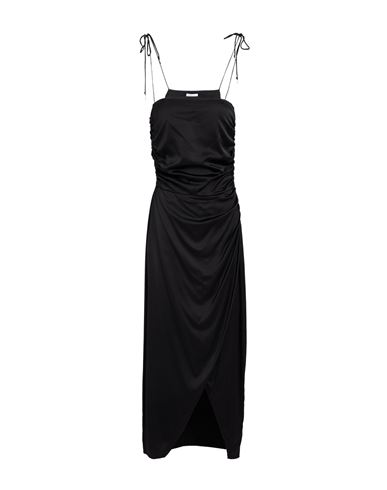 Patrizia Pepe Woman Midi Dress Black Size 10 Viscose, Polyamide, Elastane In Black