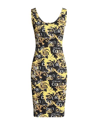 Versace Jeans Couture Woman Midi Dress Black Size 10 Polyester, Elastane