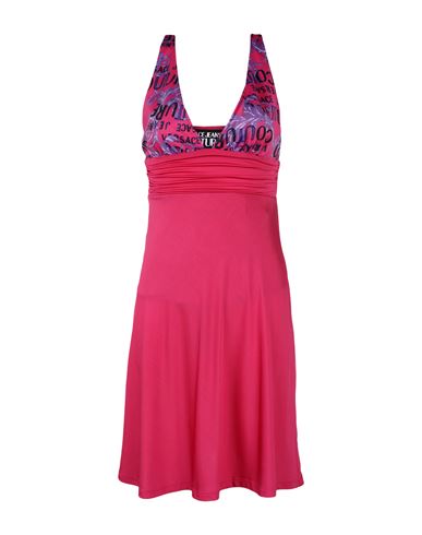 Versace Jeans Couture Woman Mini Dress Fuchsia Size 6 Polyester, Elastane, Acetate In Pink