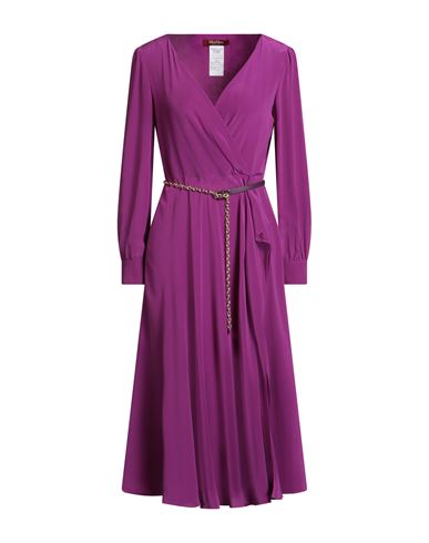 Max Mara Studio Woman Midi Dress Mauve Size 10 Silk In Purple