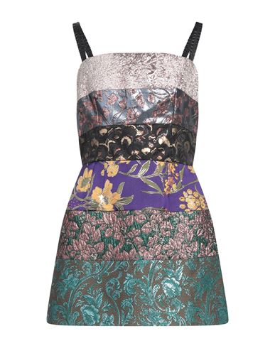 Dolce & Gabbana Woman Mini Dress Purple Size 10 Polyester, Acetate, Metallic Polyester, Polyamide