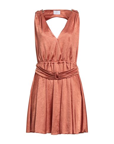 Nenette Woman Mini Dress Rust Size 10 Polyester In Orange