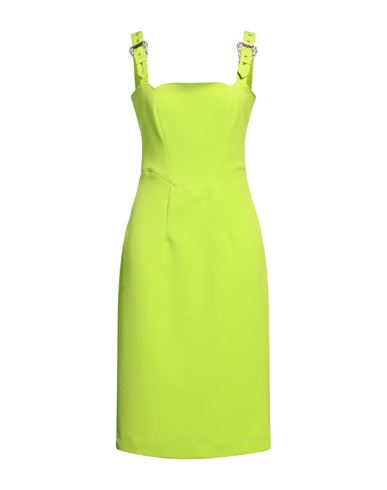 Shop Versace Jeans Couture Woman Midi Dress Acid Green Size 4 Polyester, Elastane