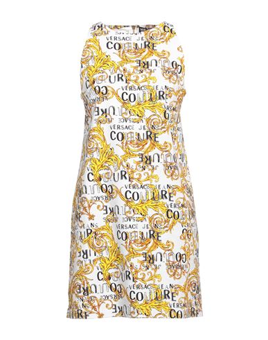 Shop Versace Jeans Couture Woman Mini Dress White Size 6 Cotton, Elastane