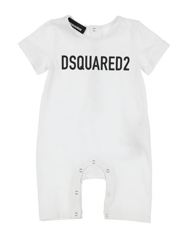 Shop Dsquared2 Newborn Baby Jumpsuits & Overalls White Size 3 Cotton, Elastane