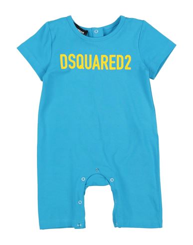 Dsquared2 Newborn Baby Jumpsuits & Overalls Azure Size 3 Cotton, Elastane In Blue