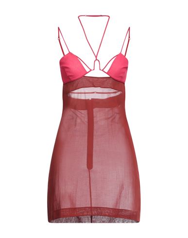 Nensi Dojaka Woman Mini Dress Fuchsia Size S Cotton In Pink