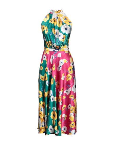 Shop Raquel Diniz Woman Midi Dress Green Size 4 Silk
