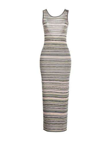 M Missoni Woman Maxi Dress Grey Size L Viscose, Polyester, Cupro In Gray