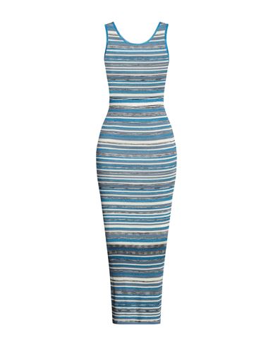 M Missoni Woman Maxi Dress Blue Size L Viscose, Polyester, Cupro