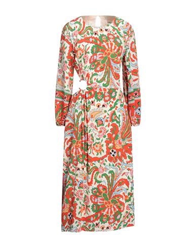 Vestido midi Mujer Naranja 0 Mujer