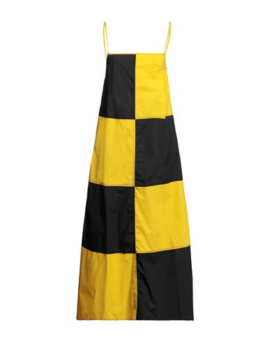 Sunnei Checkerboard-print Midi Dress In Yellow