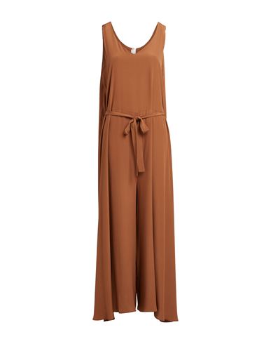 Lardini Woman Jumpsuit Brown Size 6 Acetate, Silk