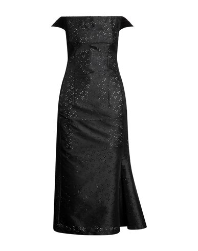 Philosophy Di Lorenzo Serafini Woman Midi Dress Black Size 8 Polyester, Cotton, Elastane