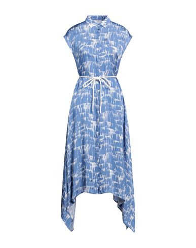 Shop Peserico Woman Midi Dress Blue Size 10 Viscose, Cupro