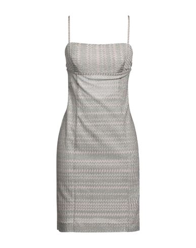 Shop Missoni Woman Mini Dress Dove Grey Size 6 Viscose, Polyester, Polyamide