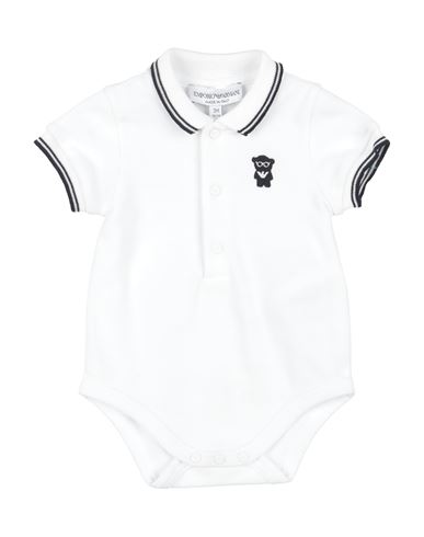 Shop Emporio Armani Newborn Boy Baby Bodysuit White Size 3 Cotton